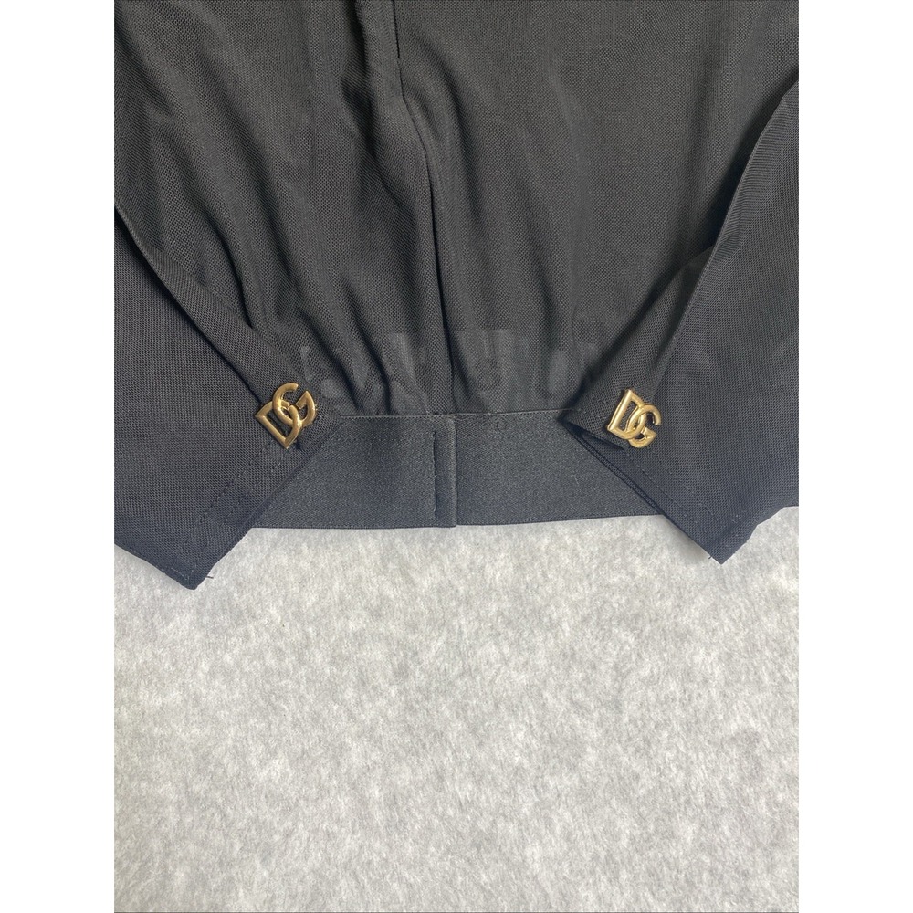 Dolce & Gabbana Black Cropped Full Zip Jacket Womens Small S No Tag Fits IT 40 - Picture 3 of 8